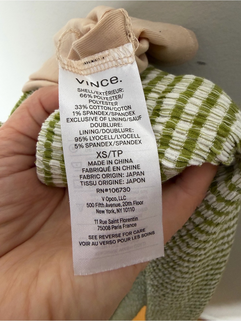 Vince Checked Smocked Midi Skirt Stretch Gingham Green Size XS *202 - Picture 10 of 11